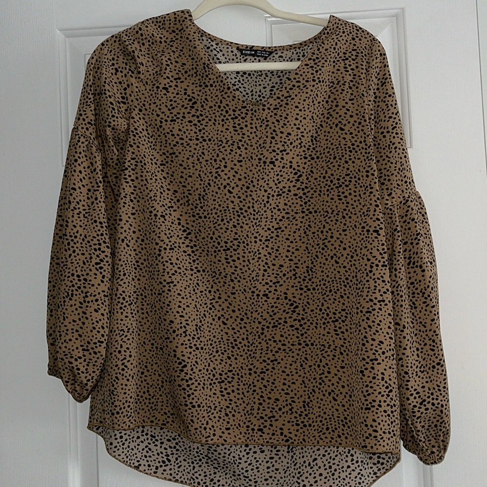 SHEIN animal print blouse
